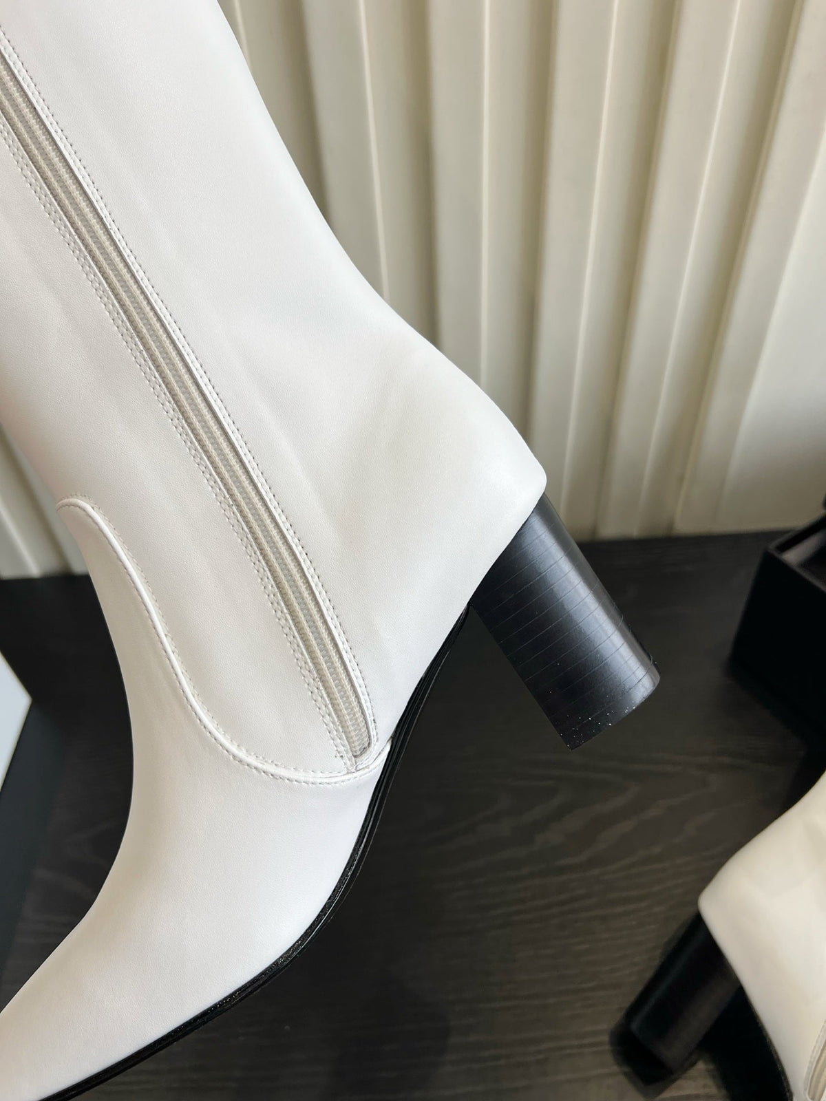 Chanel 2026 Square Toe Chunky Heel High Boots 65mm Cowhide 977240