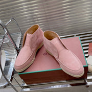 open walk chukka boot light pink suede