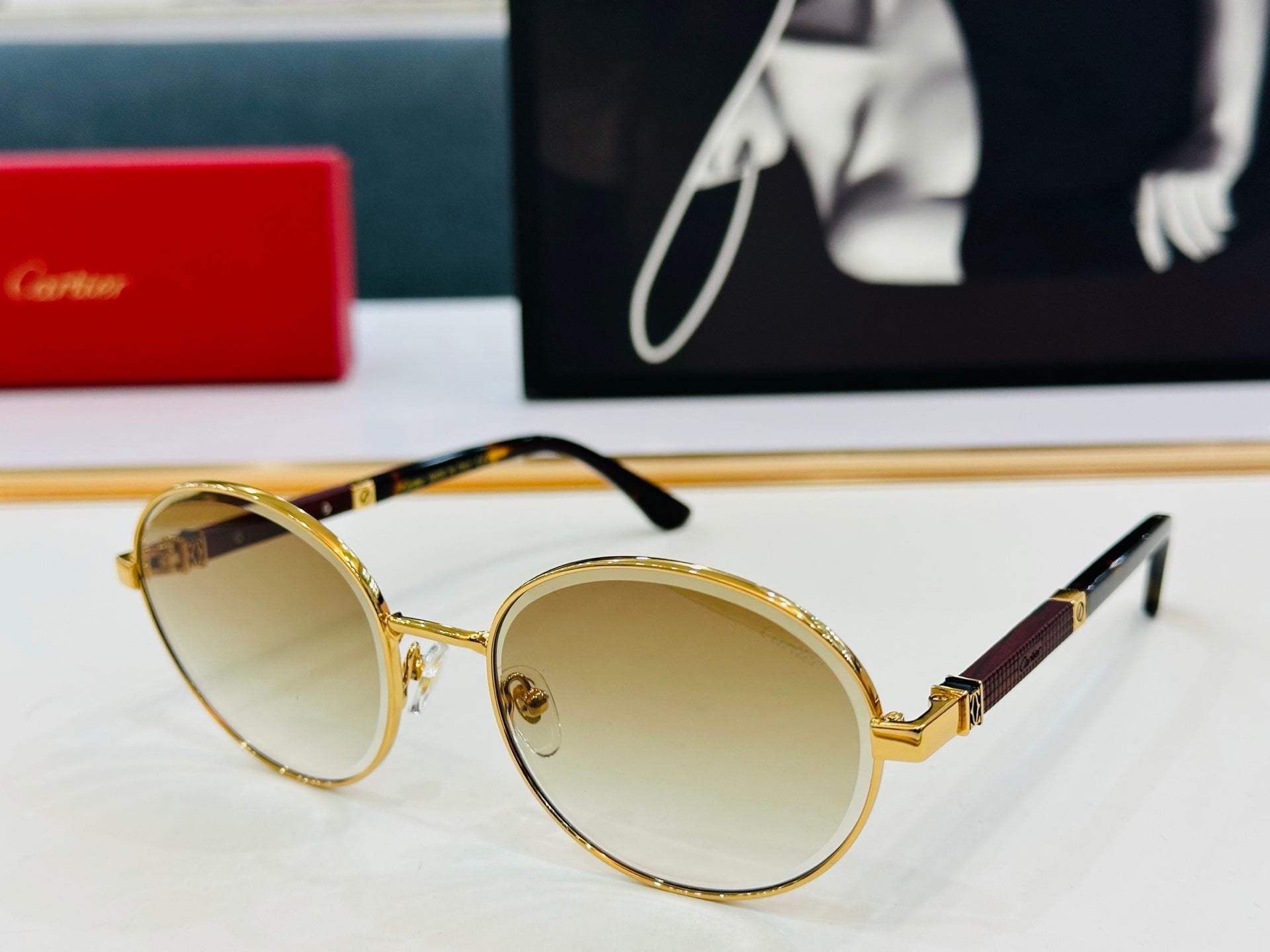 PREMIÈRE ROUND FRAME SUNGLASSES CT0490S IN METAL