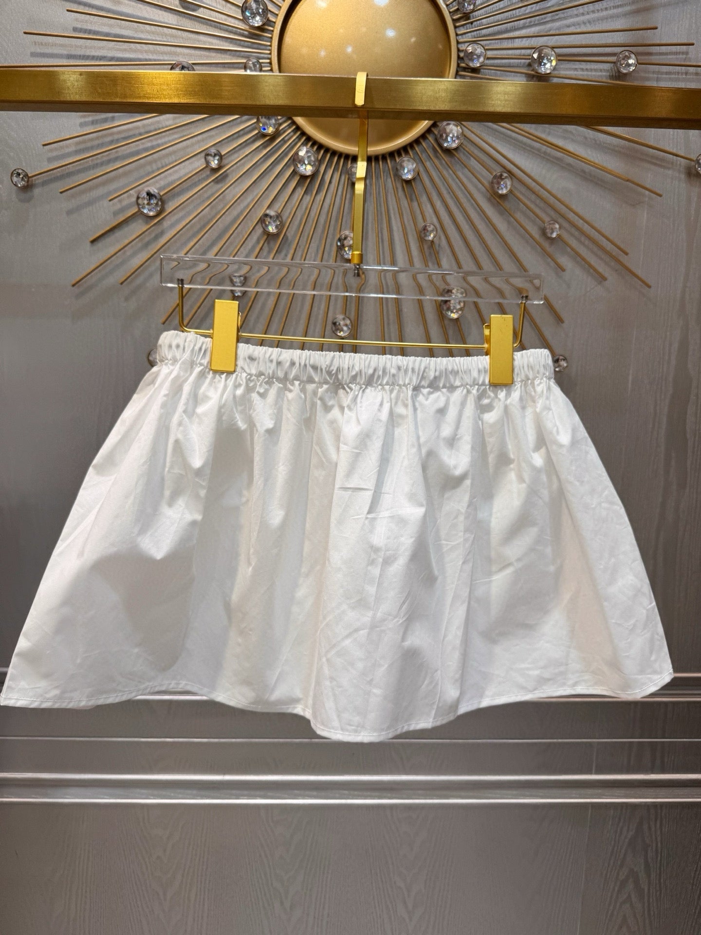 Miumiu 2026 Mini Skirt With Elasticated Waist White Cotton