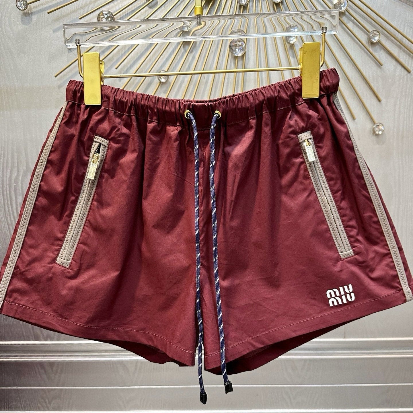 Miumiu 2026 Short Burgundy Polyester