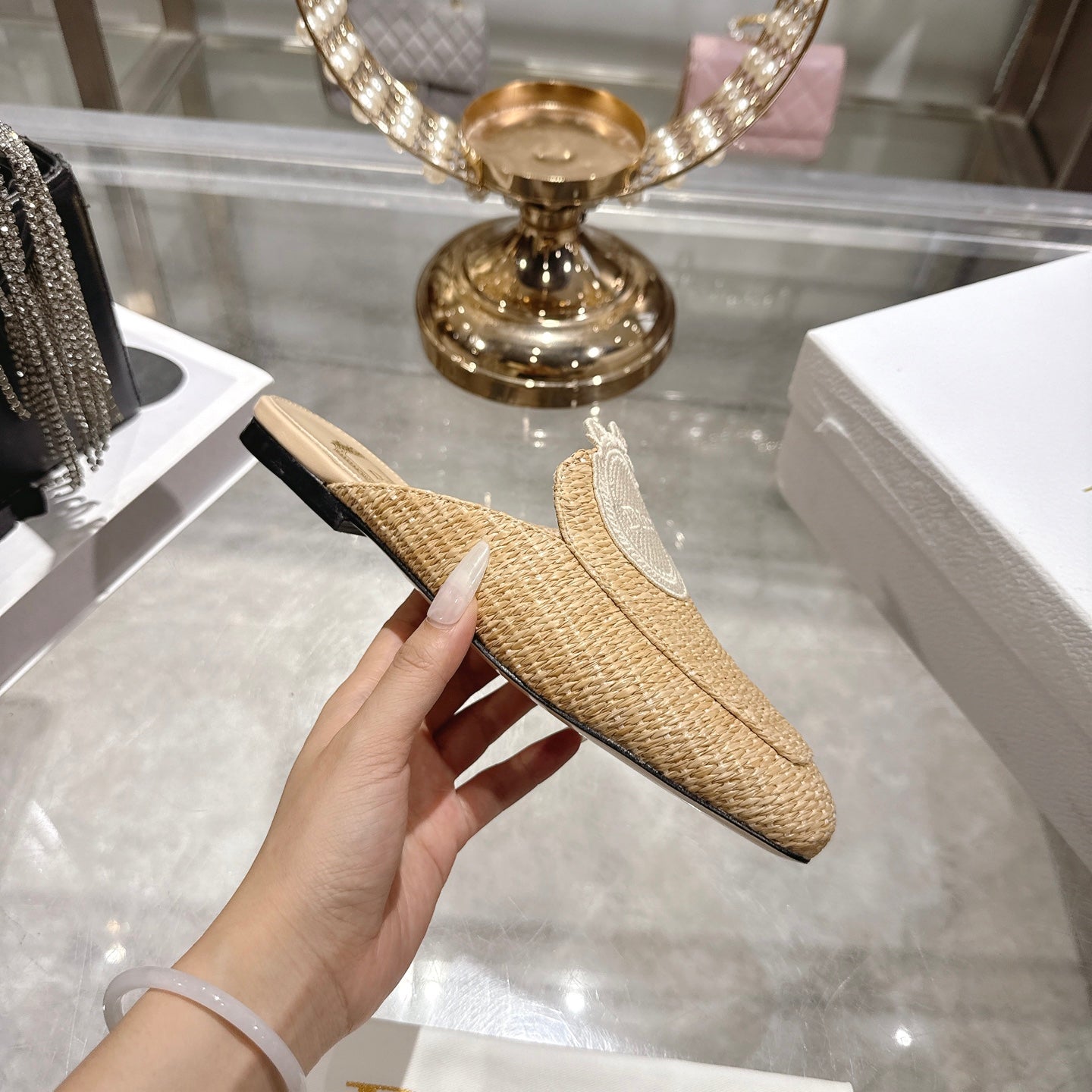 Dior 2026 D-Mdaillon Shoe Suede Raffia 855611
