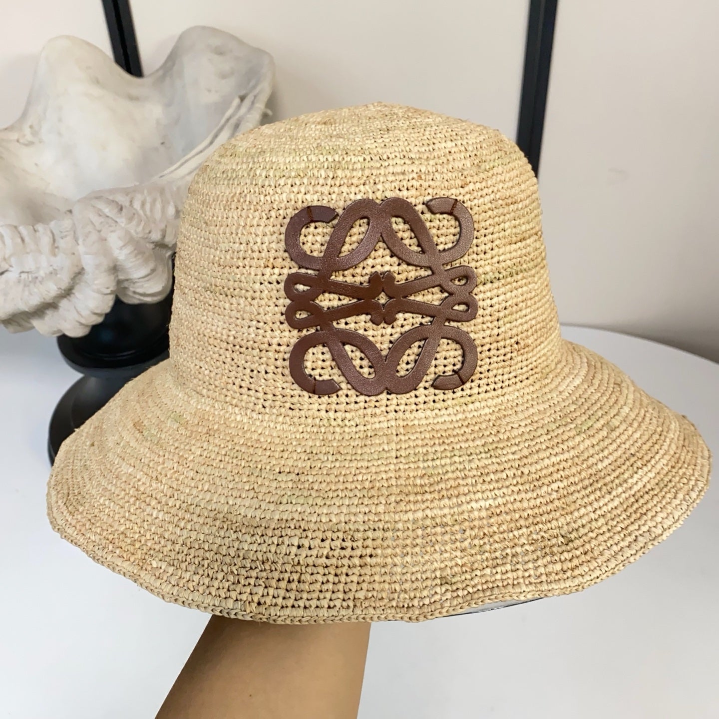 Loewe Raffia Logo Bucket Hat 360778