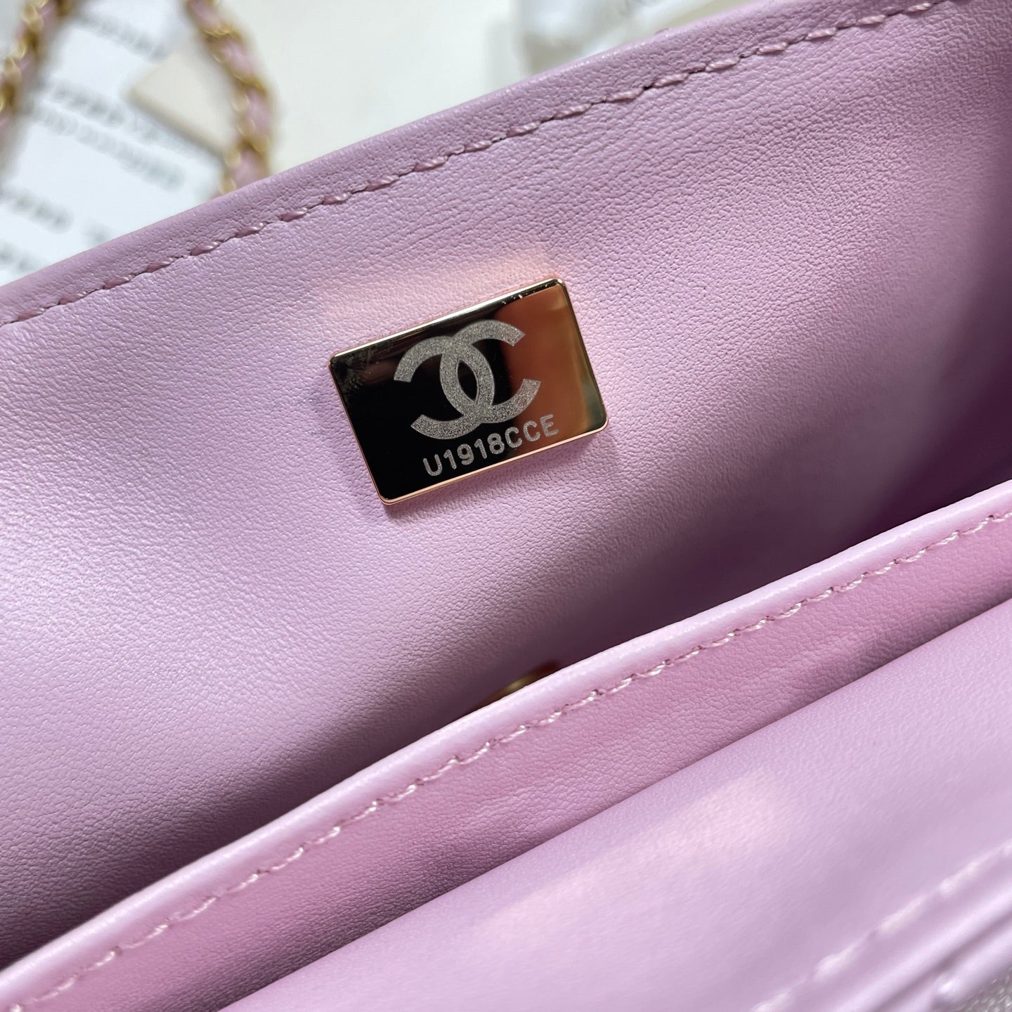 CC 25P Medium Flap Bag 25cm Top Handle Pink Calfskin Gold Hardware