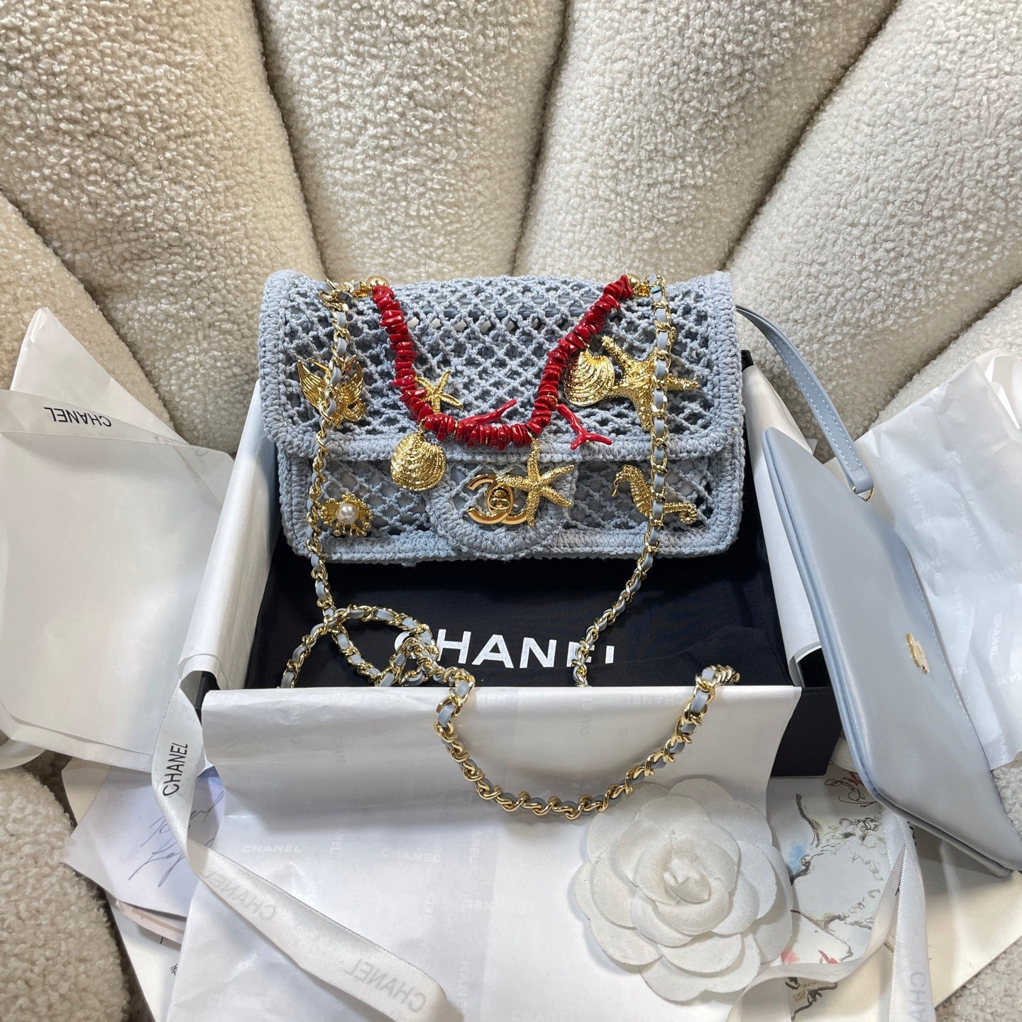 Chanel 2026 Charm Flap Bag 21cm Woven Leather