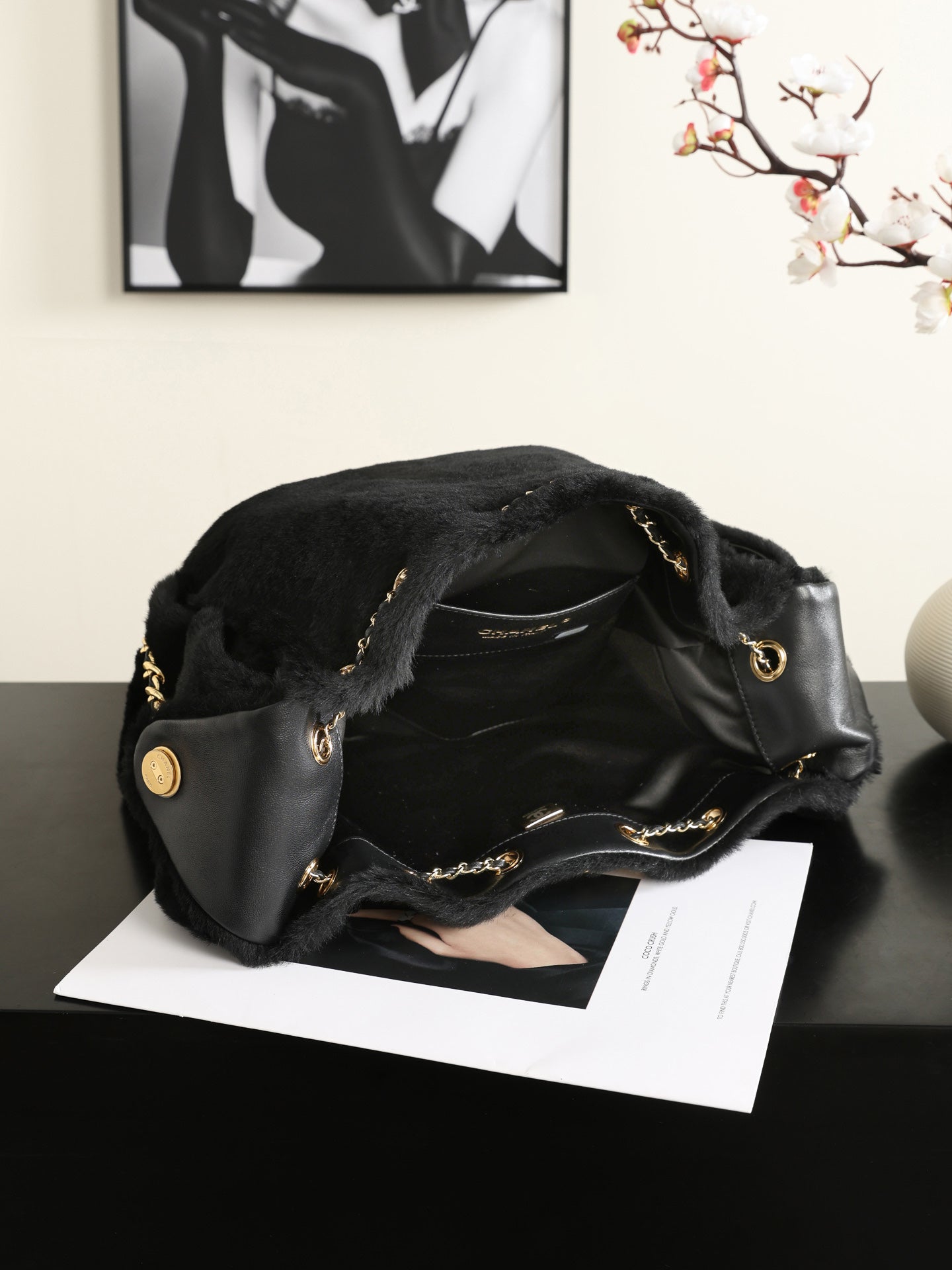 Chanel 2026 Hobo Bag 22cm Black Ponyhair