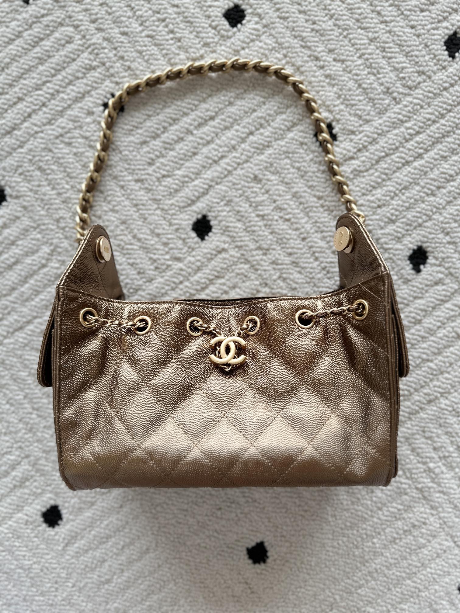 Chanel 25 Hobo Bag 22cm Bronze Calfskin 286184