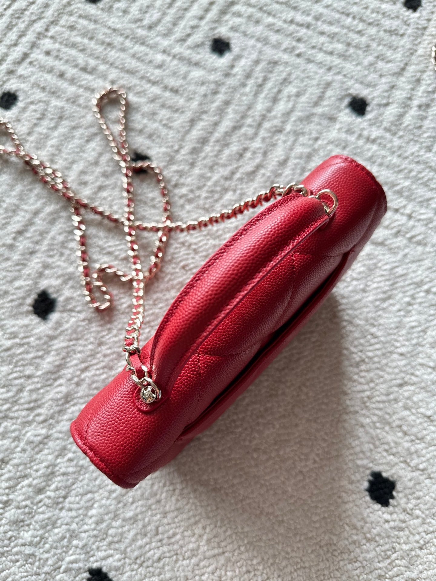Chanel 2025 Trendy CC Wallet on Chain 19cm Bag Red Caviar Leather 320293