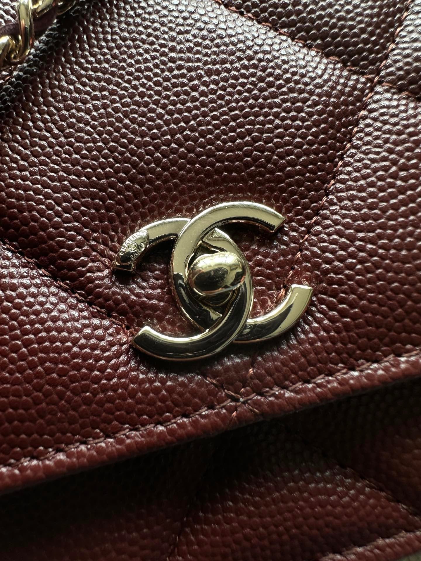 Chanel 2025 Trendy CC Wallet on Chain 19cm Bag Burgundy Caviar Leather 320294