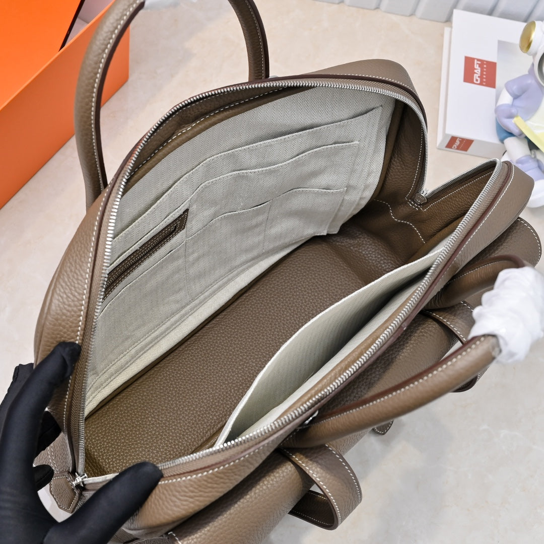 High-end Hermes 2026 Steve Briefcase Togo Leather