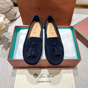 LP Dot sole walk mocassinown Navy Blue Suede 215003
