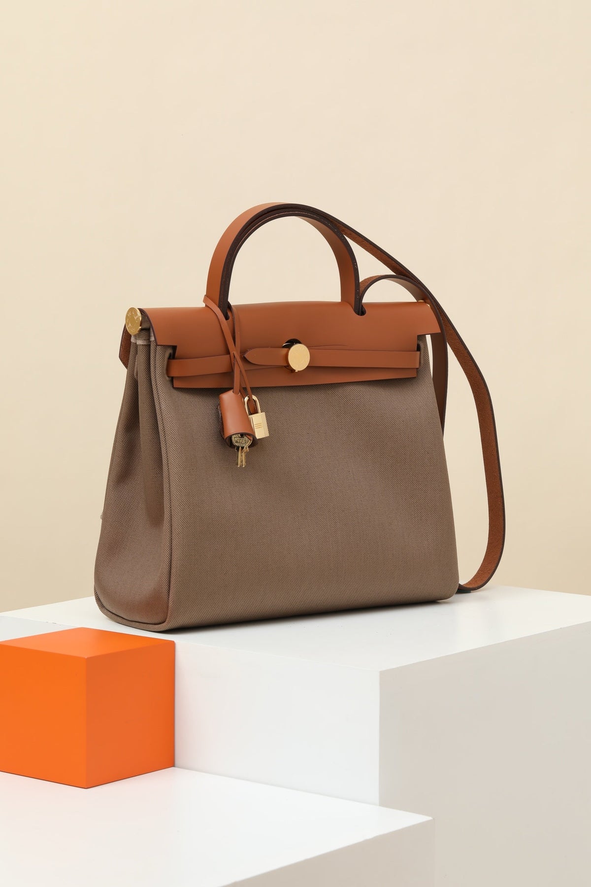 High-end Hermes 2026 Herbag Zip 31cm Hunter Leather And Canvas