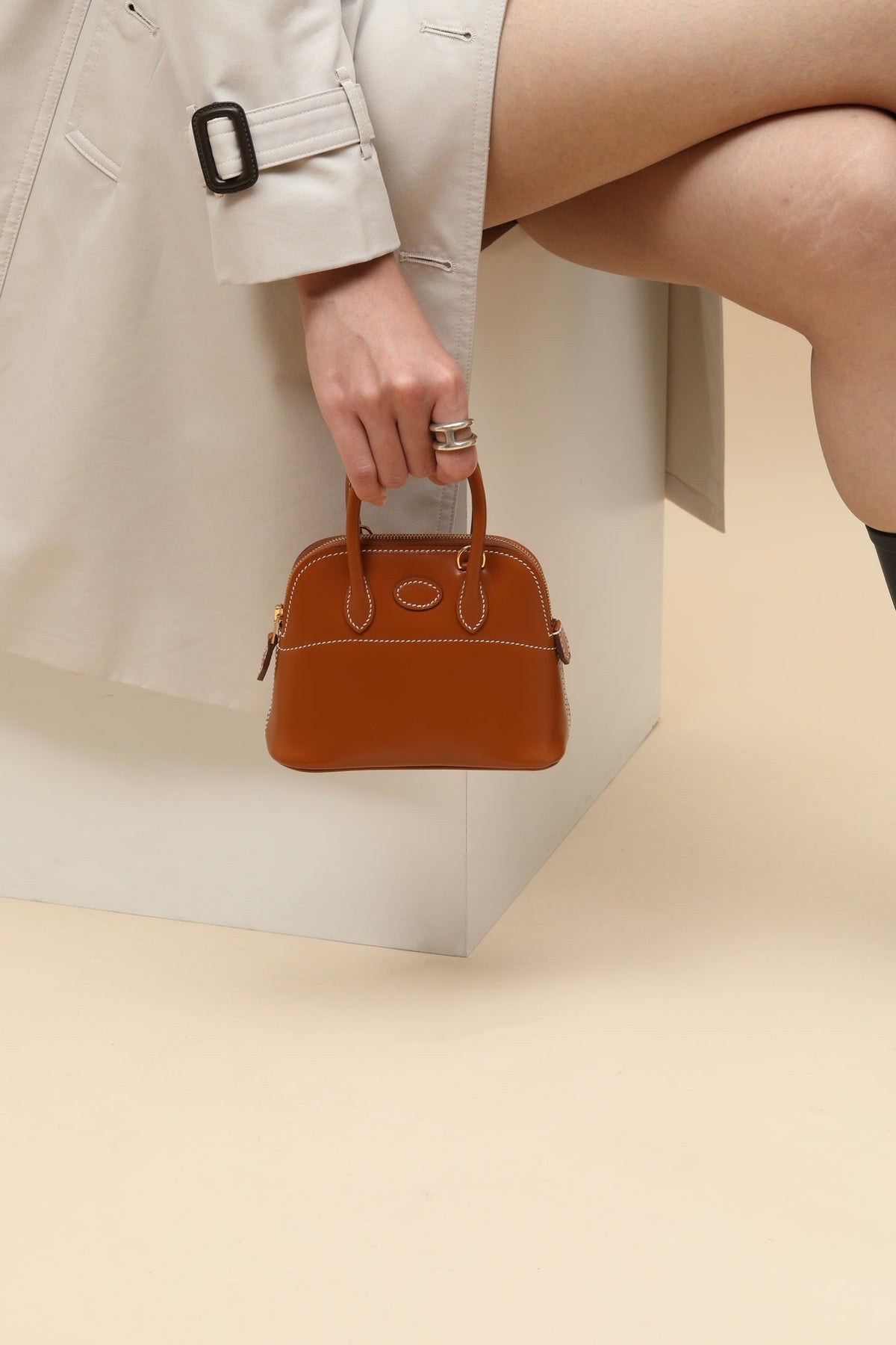 High-end Hermes 2026 Mini Bolide Bag 15cm Box Leather