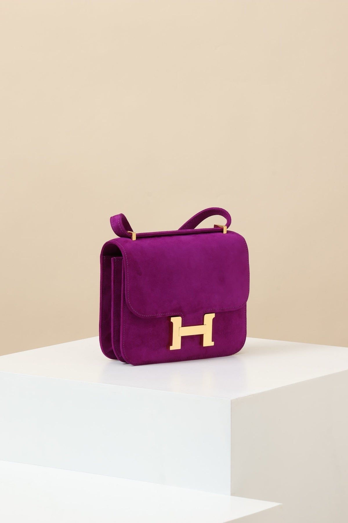 High-end Hermes 2026 Constance Bag 18cm Anemone Purple Suede