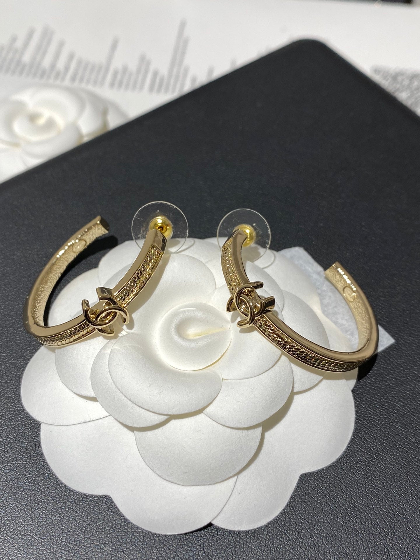 CC Double C Snake Bone Circular Hoop Earrings