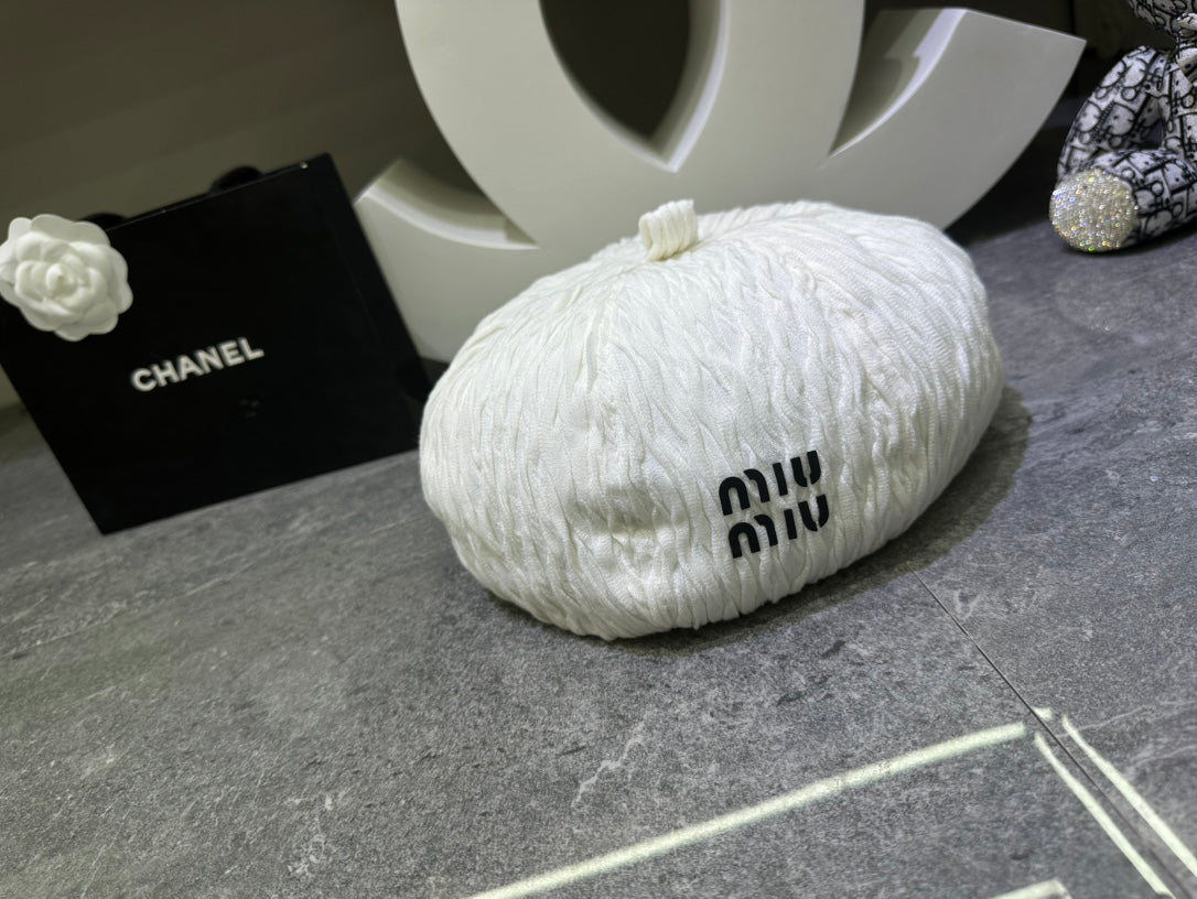 Miumiu Lace Ruffled Octagonal Beret 448263