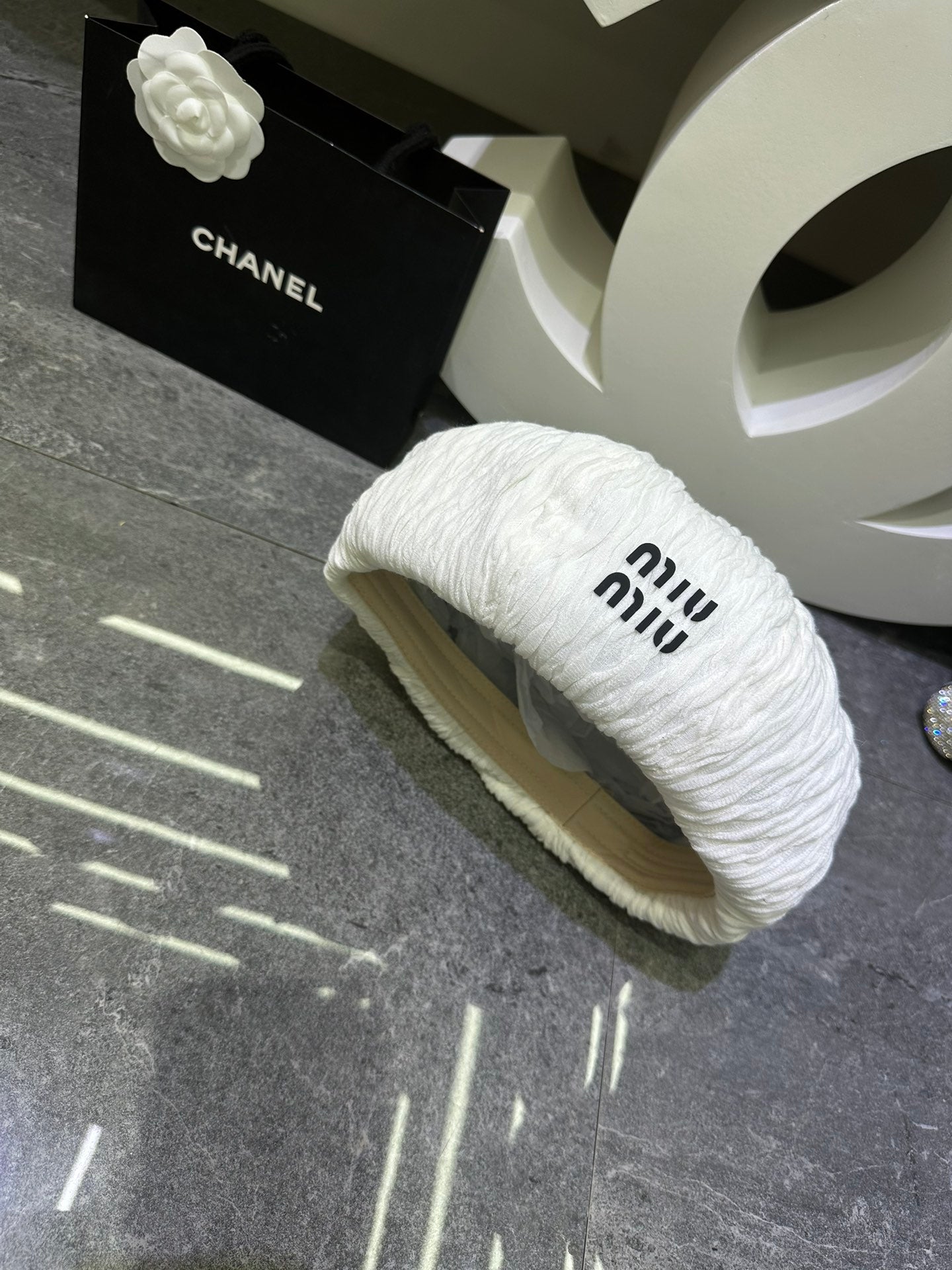 Miumiu Lace Ruffled Octagonal Beret 448263