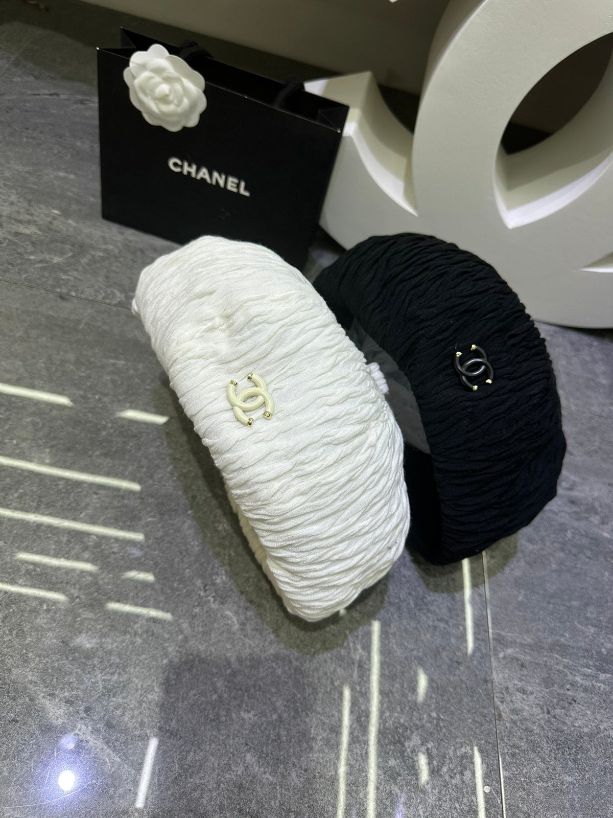 Chanel Lace Ruffled Octagonal Beret 448264