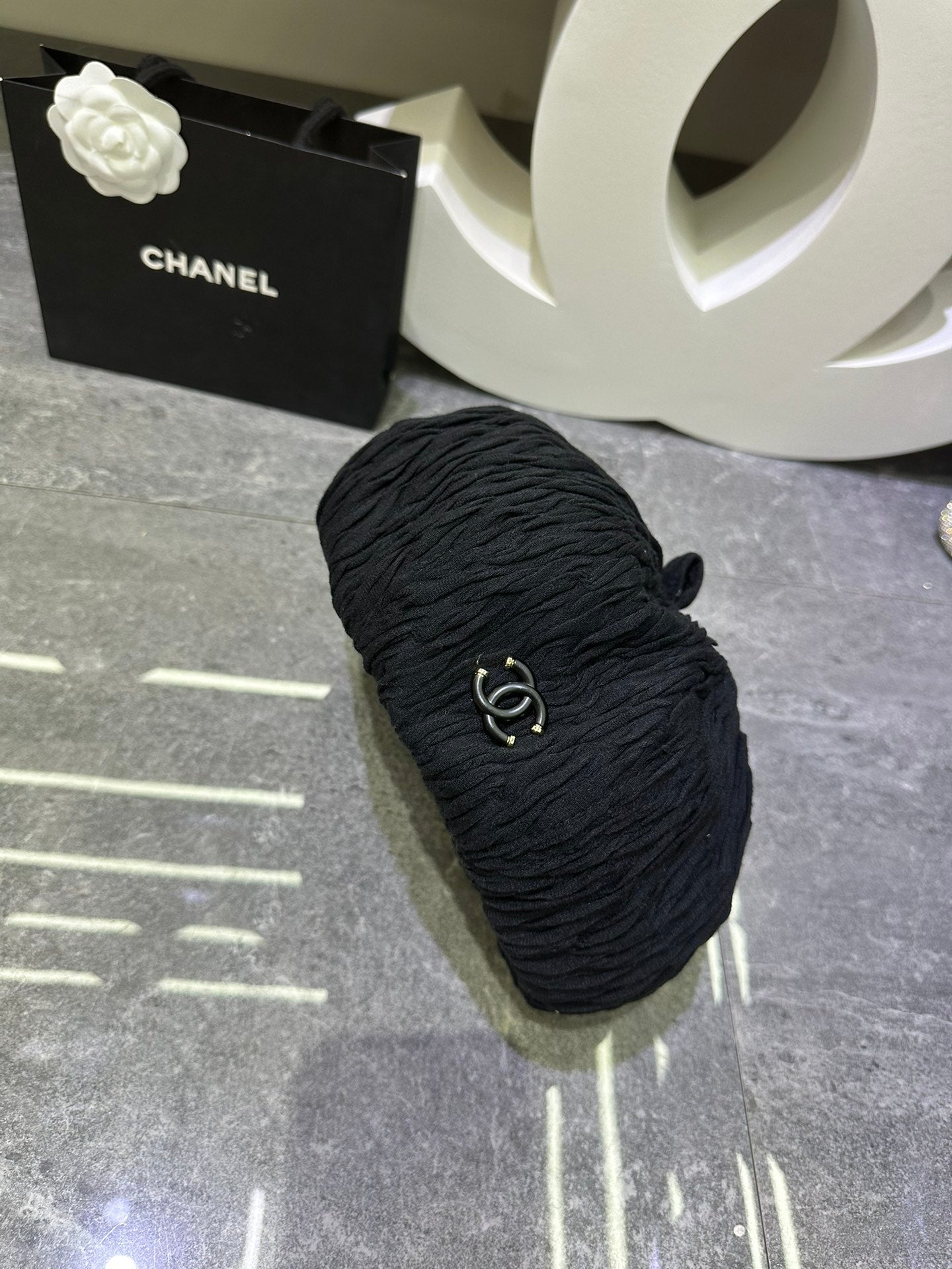 Chanel Lace Ruffled Octagonal Beret 448264
