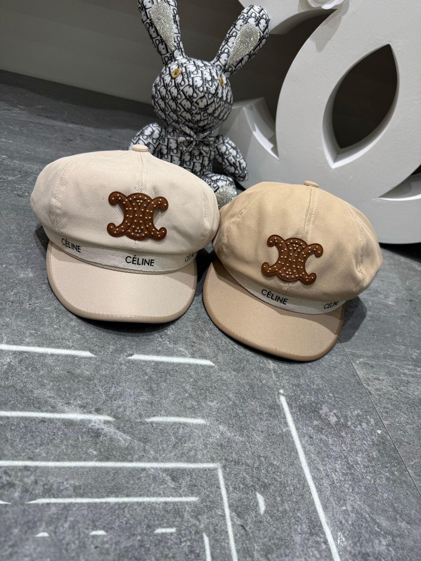 Celine Embellished Triomphe Logo Beret 448267