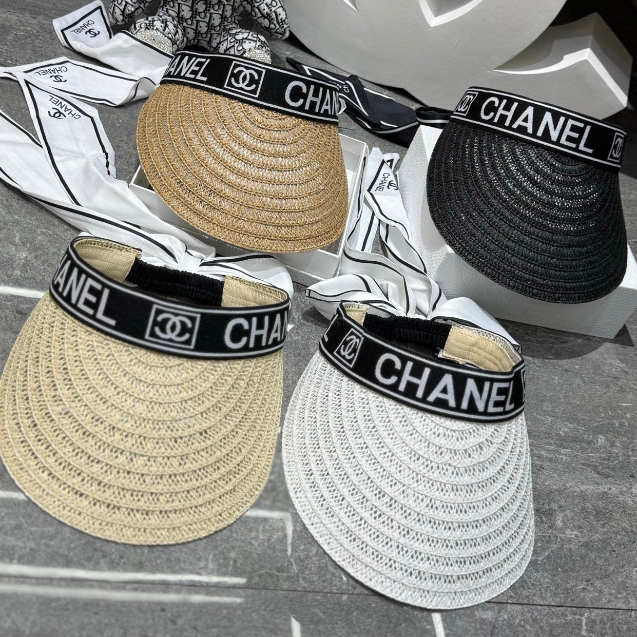 Chanel Visor Hat With Bow Detail 280793