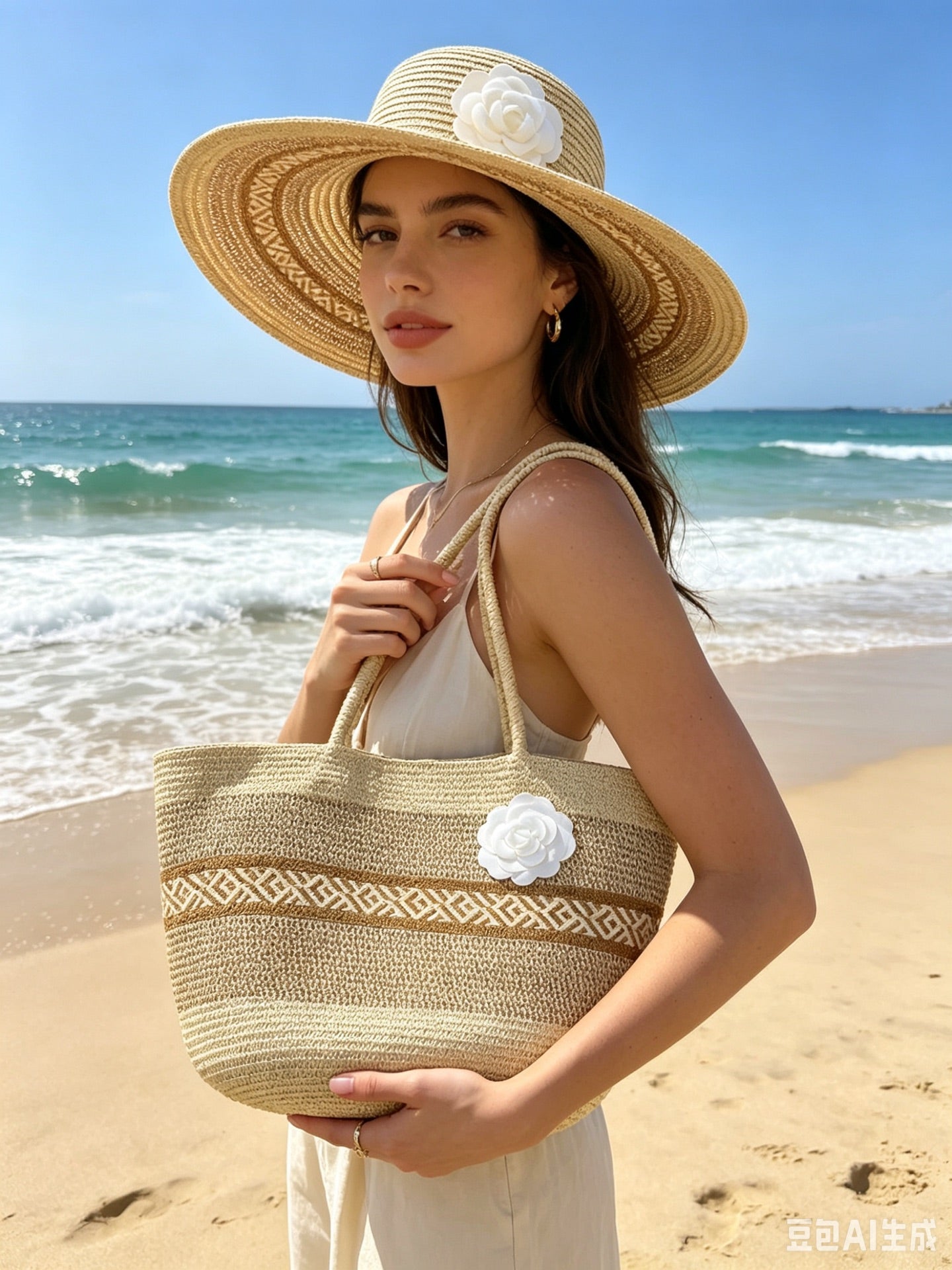 Chanel Straw Hat And Bag Set 209738