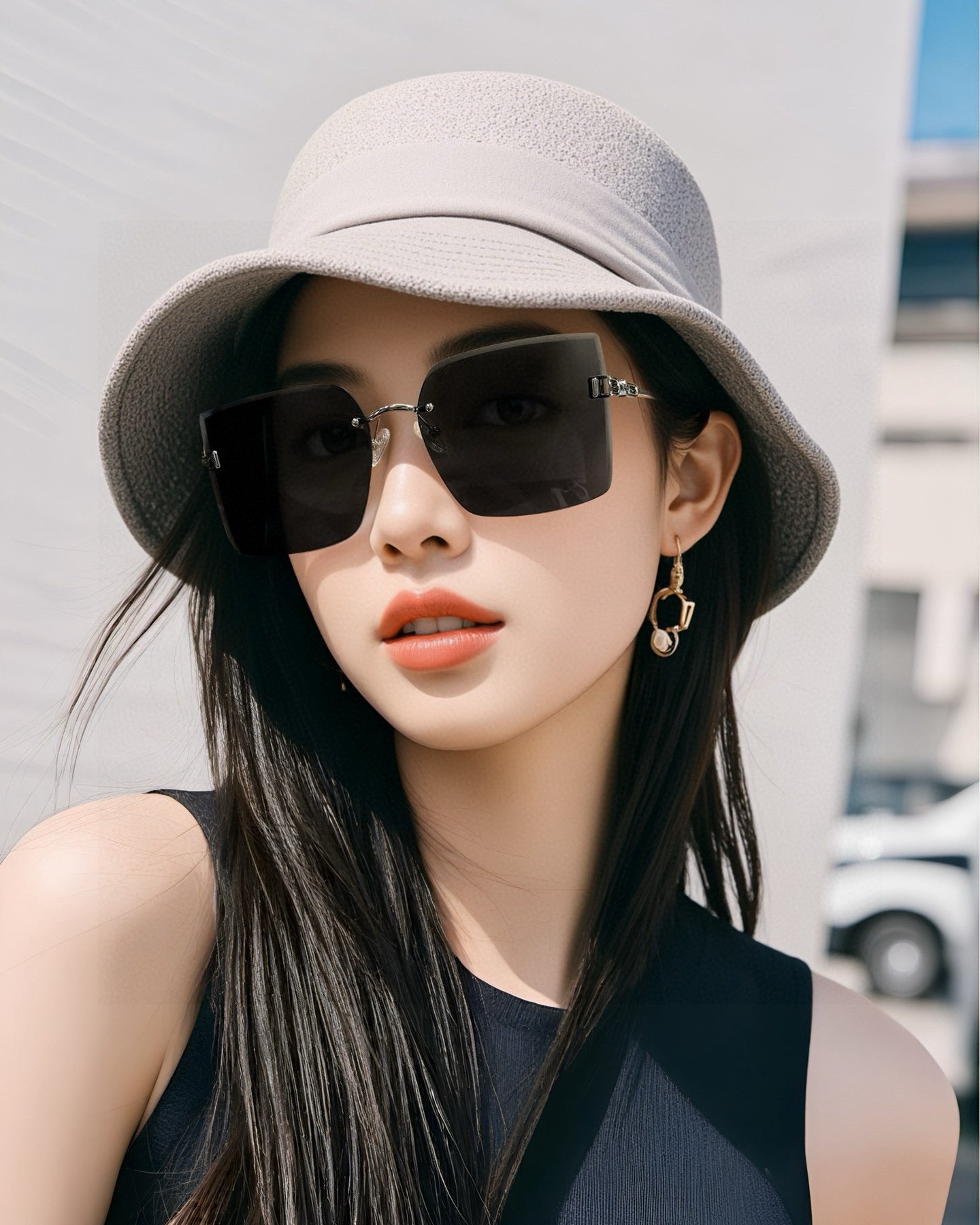 SQUARE SUNGLASS L9612 IN METAL