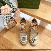 GG  Crochet platform Espadrilles Rose Tan Leather