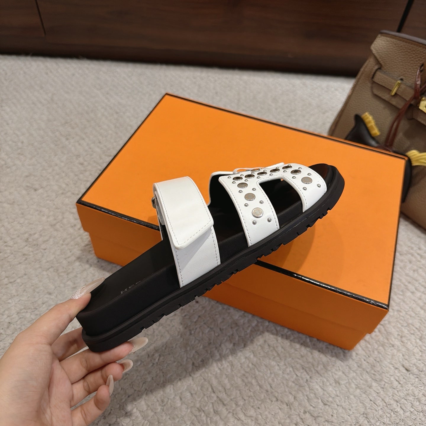 Hermes 2026 Chypre Sandal With Clou de Selle Details Calfskin 960069