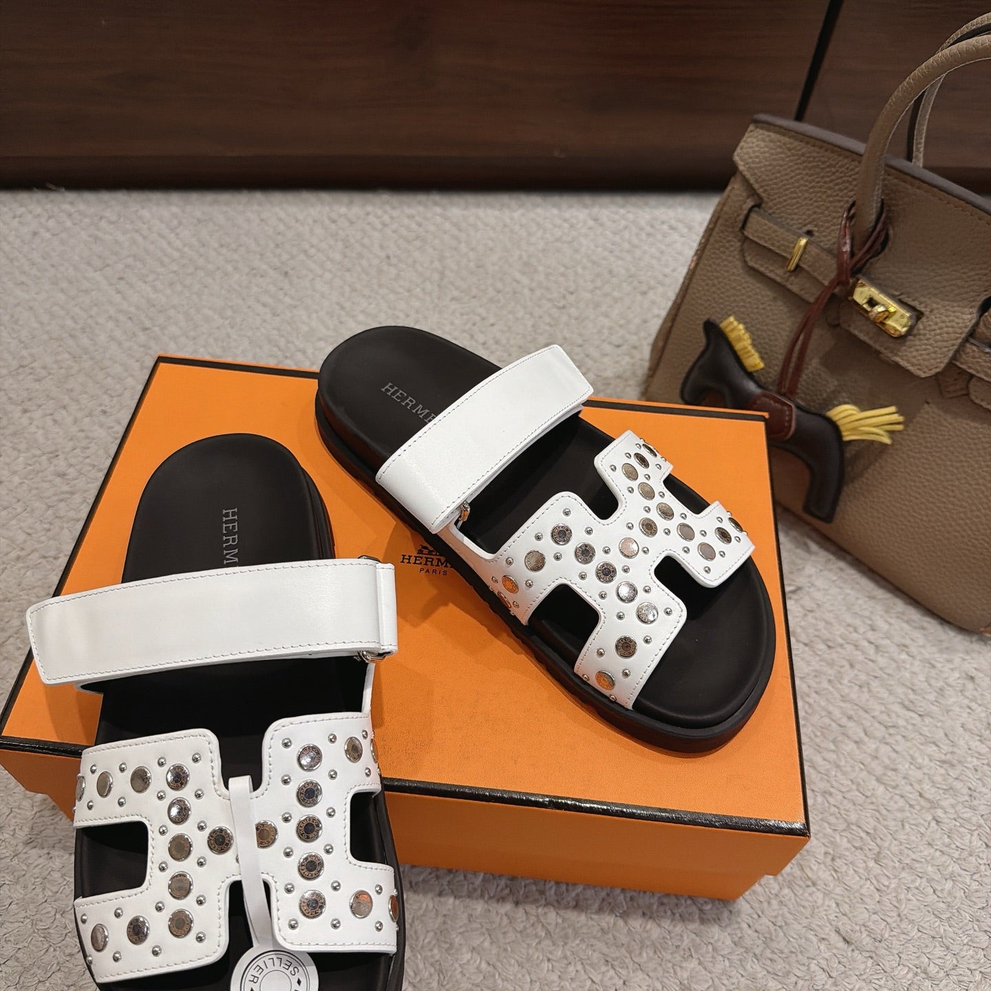 Hermes 2026 Chypre Sandal With Clou de Selle Details Calfskin 960069