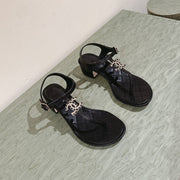 cc sandal 45 black lambskin