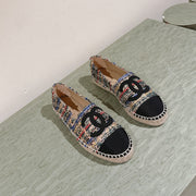 espadrilles multicolor tweed black canvas