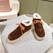Miu Ankle Boots Caramel Fleece Lining Suede