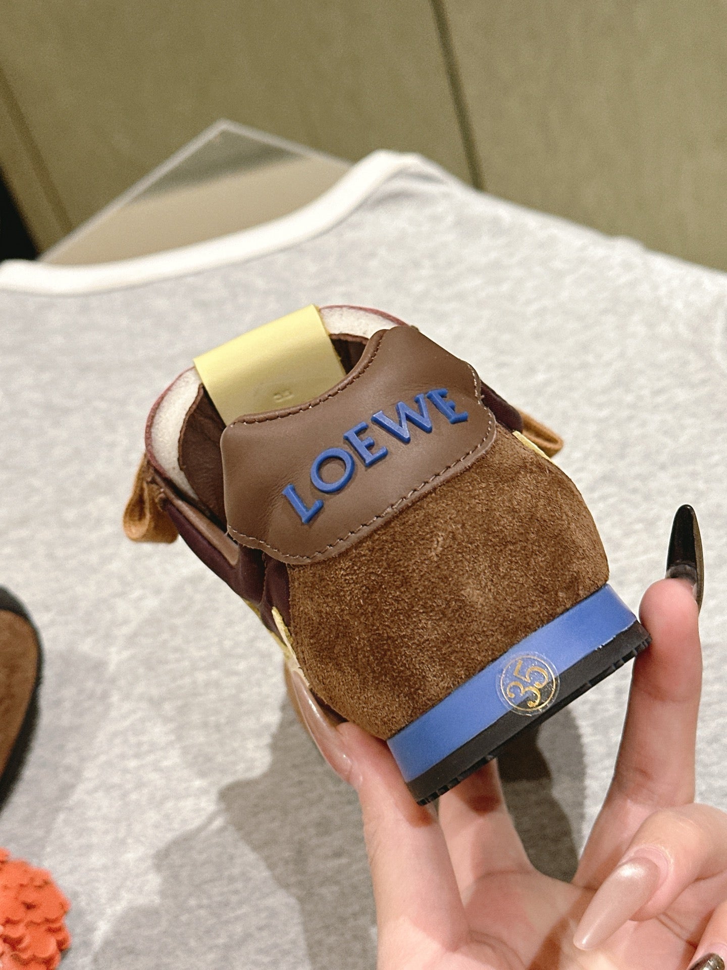 Loewe 2025 Ballet Runner 2.0 Sneaker Brown Suede Nylon Leather 556042