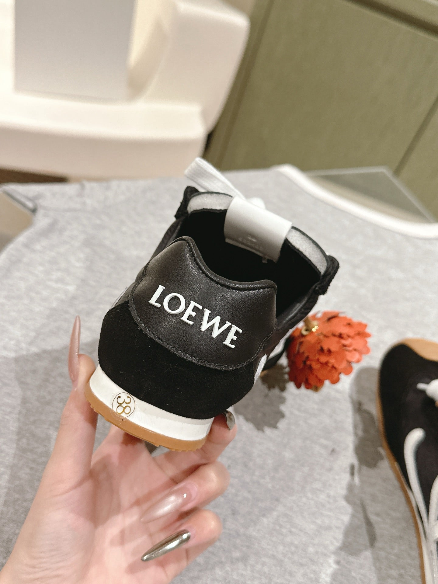 Loewe 2025 Ballet Runner 2.0 Sneaker Black Suede Nylon Leather 556045