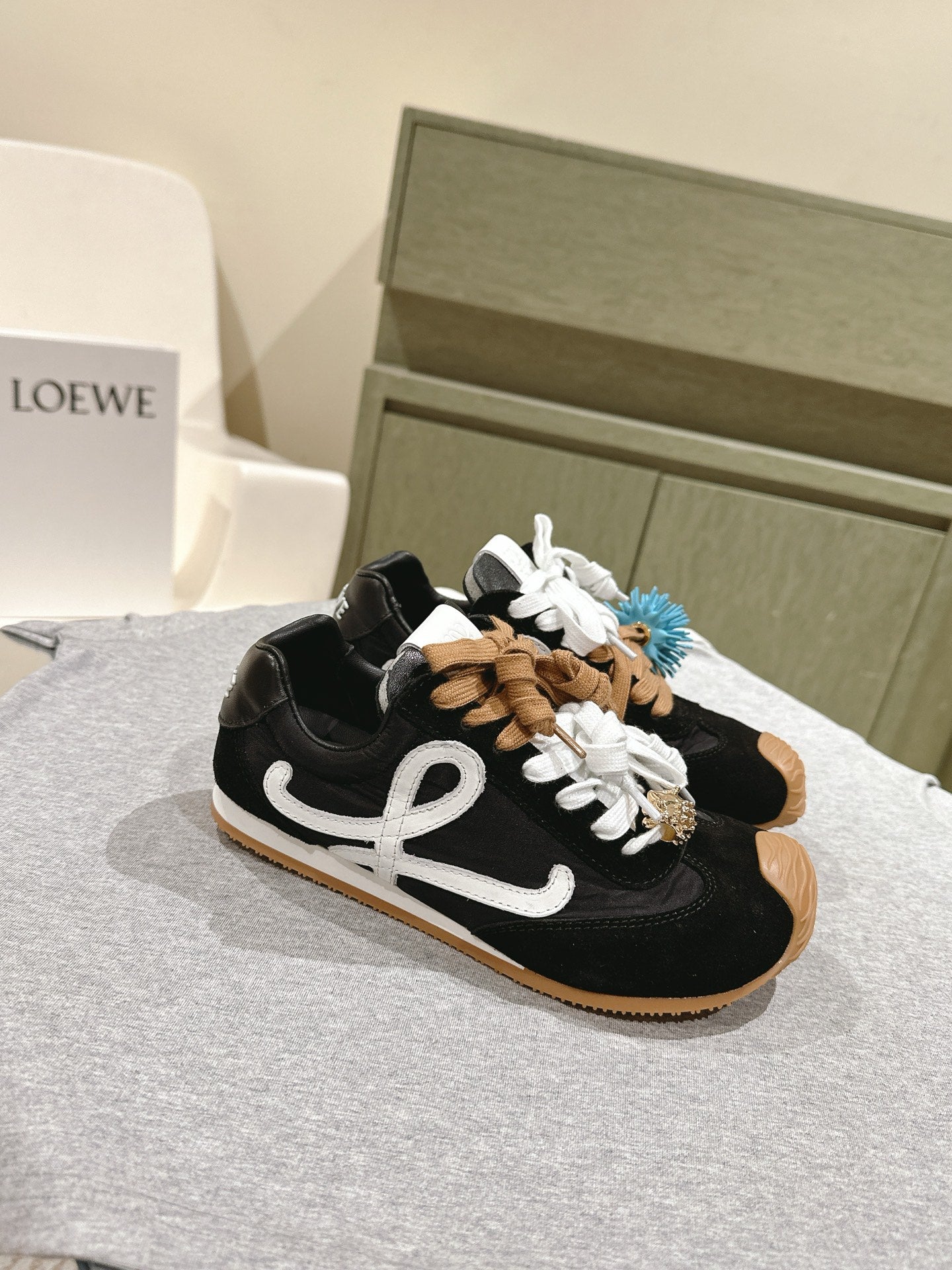 Loewe 2025 Ballet Runner 2.0 Sneaker Black Suede Nylon Leather 556045