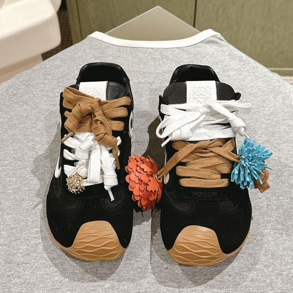 Loewe 2025 Ballet Runner 2.0 Sneaker Black Suede Nylon Leather 556045