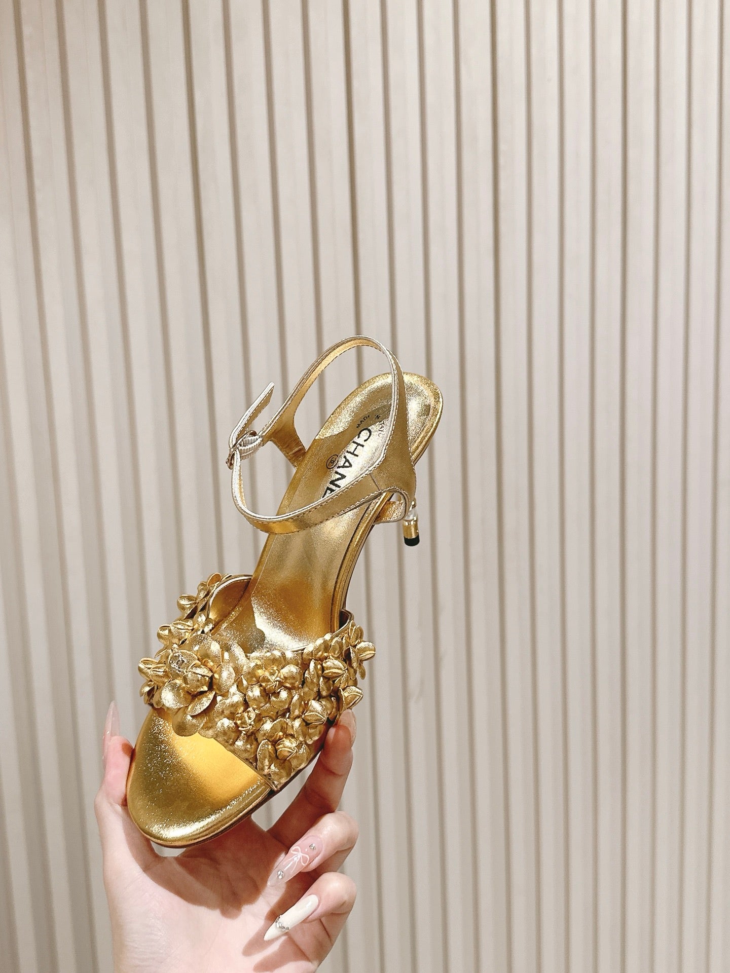 Chanel 2026 Floral Sandal 75mm Cowhide 658451