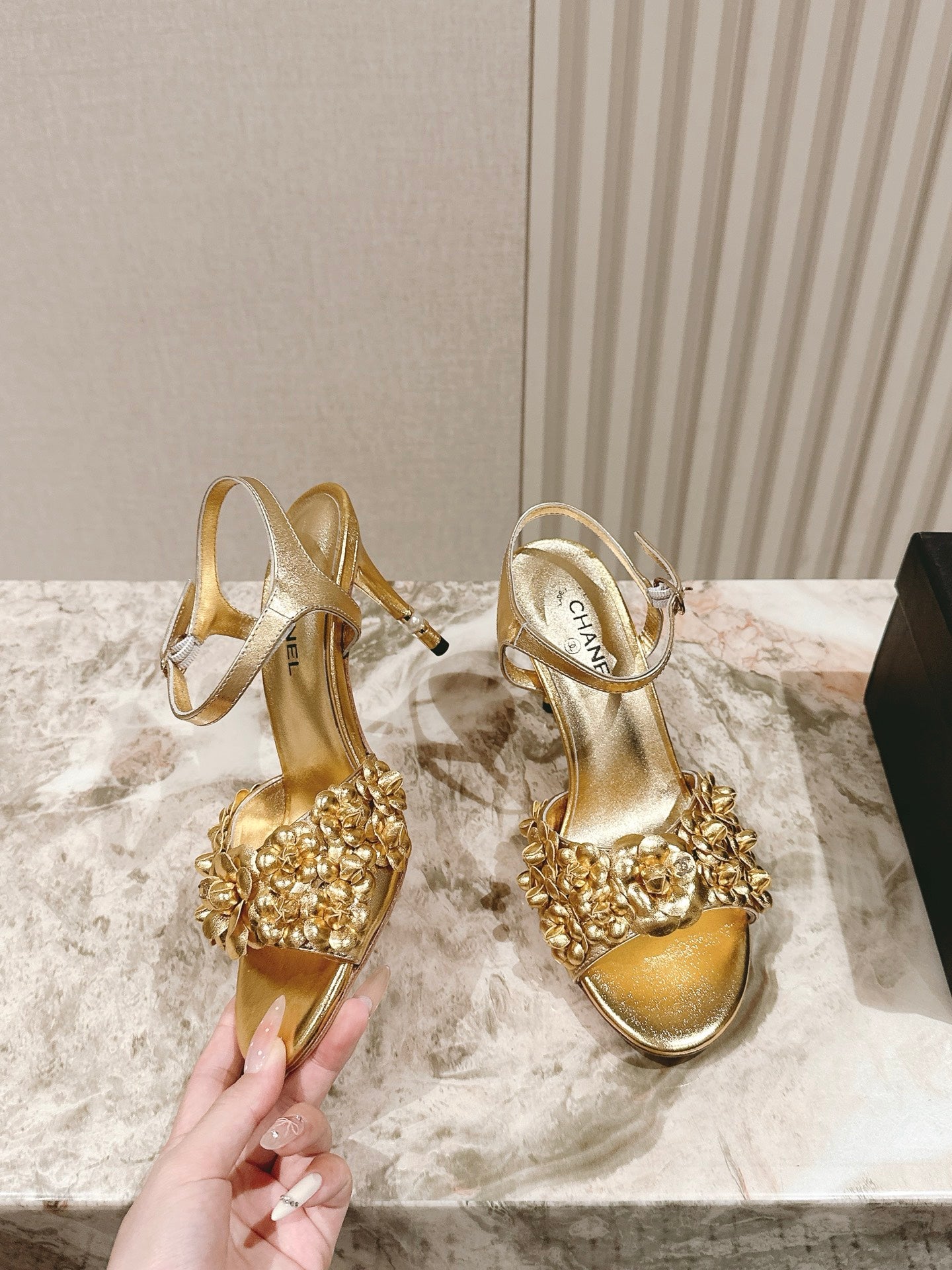 Chanel 2026 Floral Sandal 75mm Cowhide 658451
