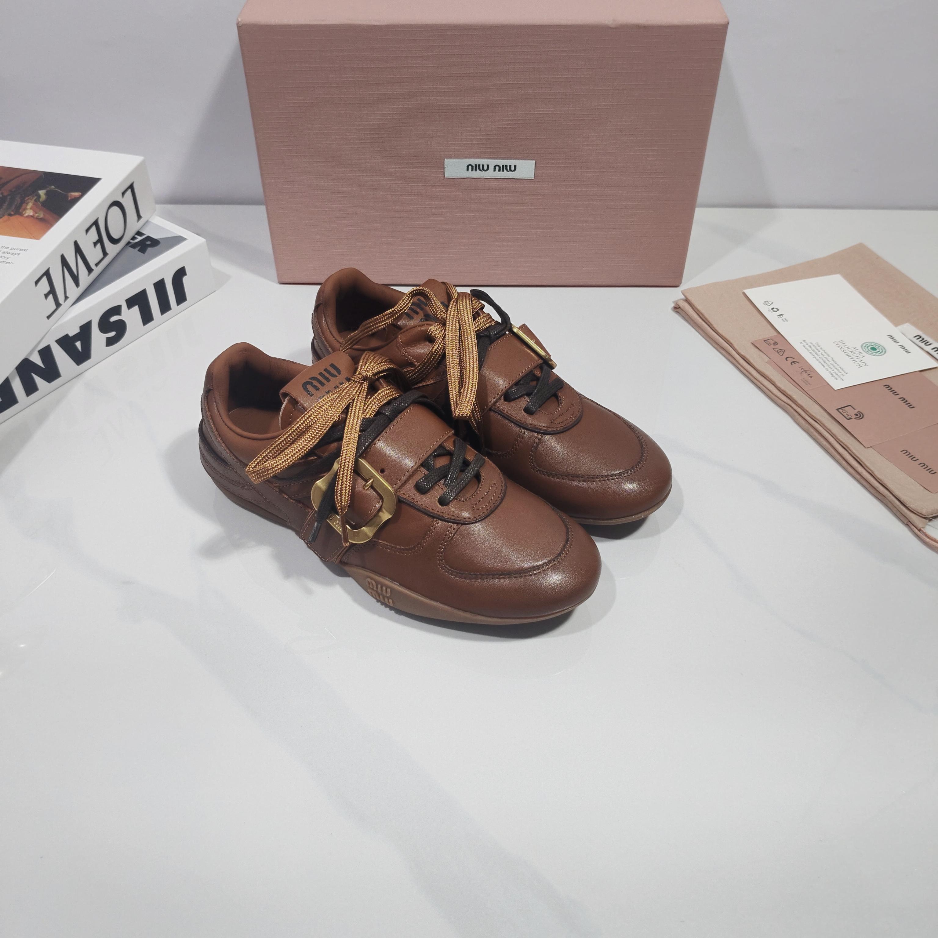 Miumiu 2026 Buckle Sneaker Leather 953679