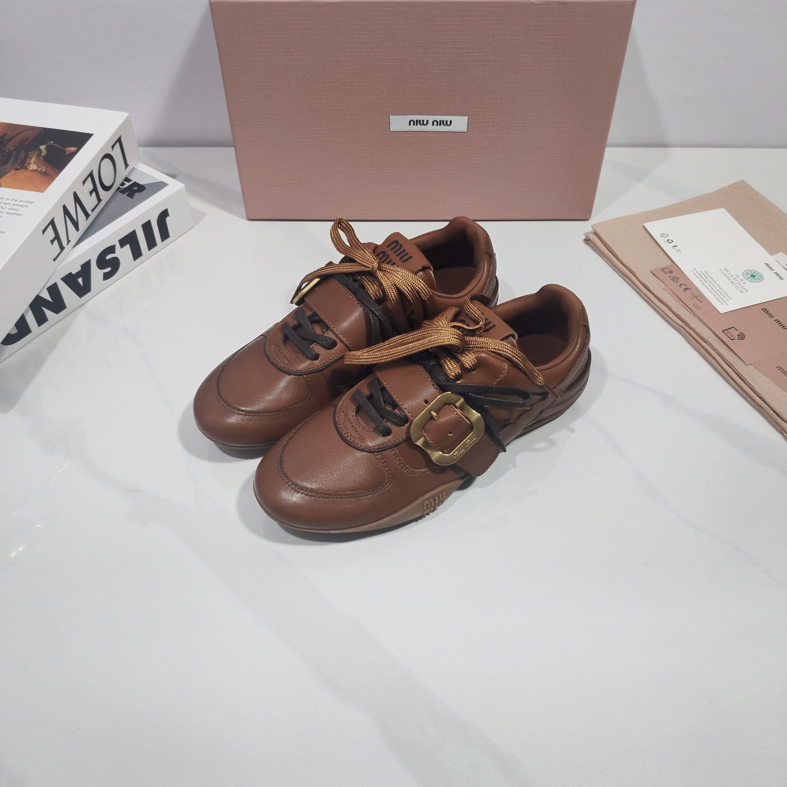 Miumiu 2026 Buckle Sneaker Leather 953679