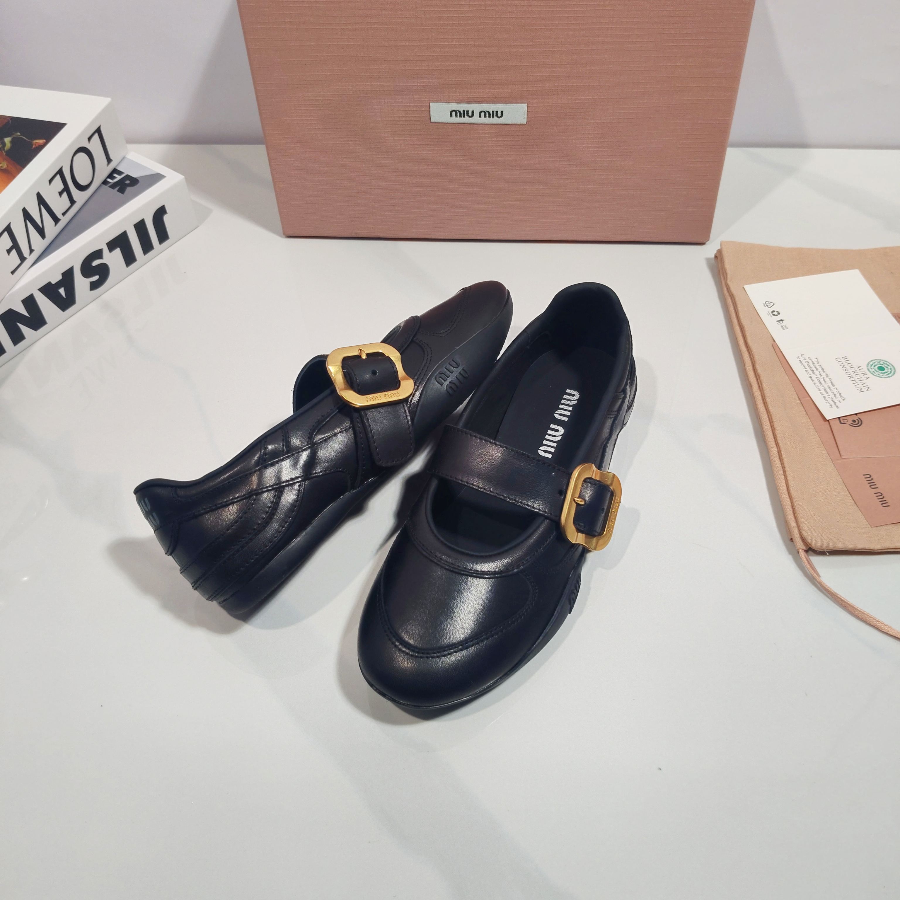 Miumiu 2026 Gymnasium Ballet Flat Leather 953684