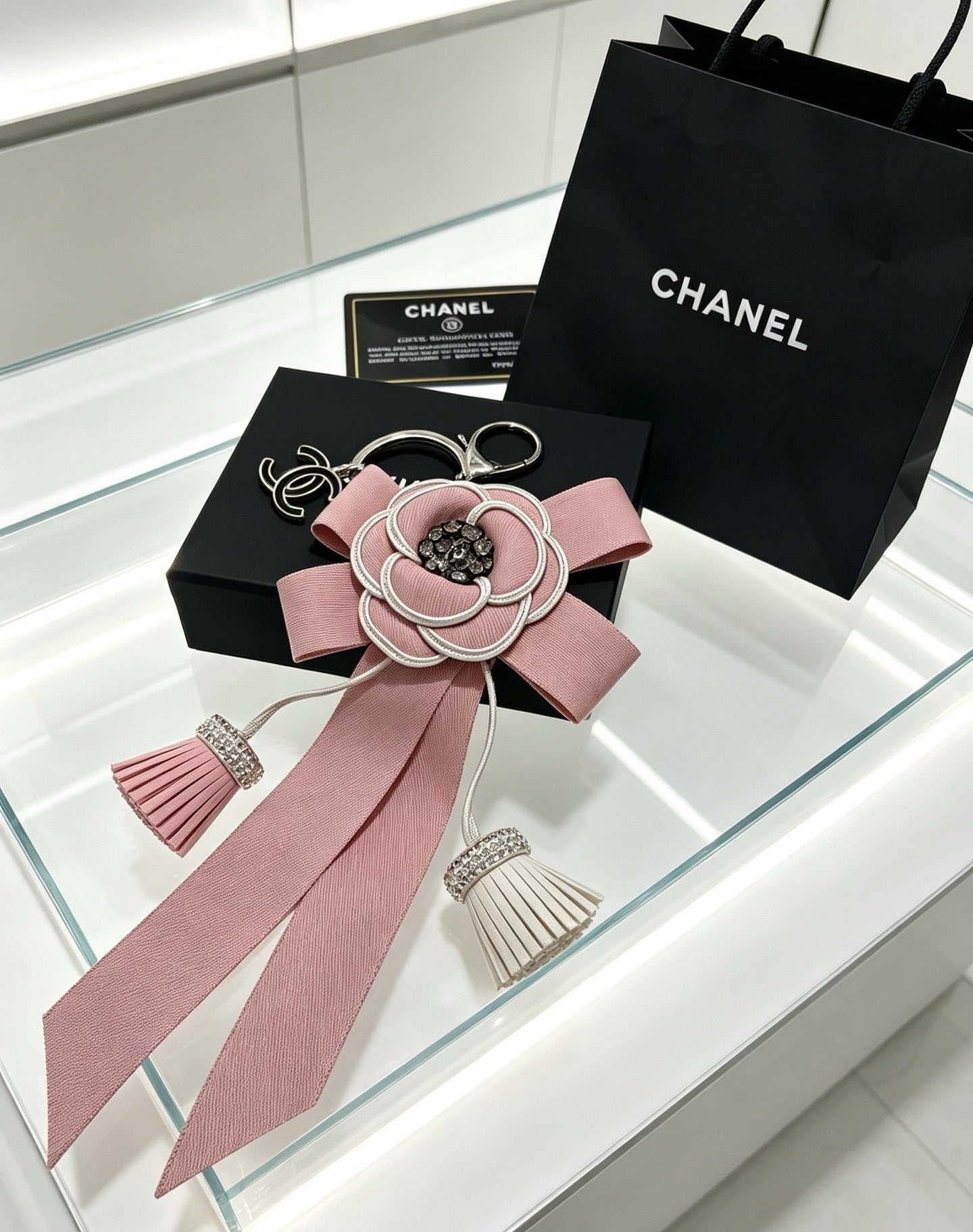 Chanel Camellia Ribbon Charm