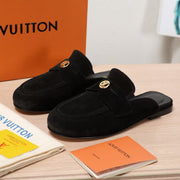 LV 25C Flat Mule Black Suede 218313
