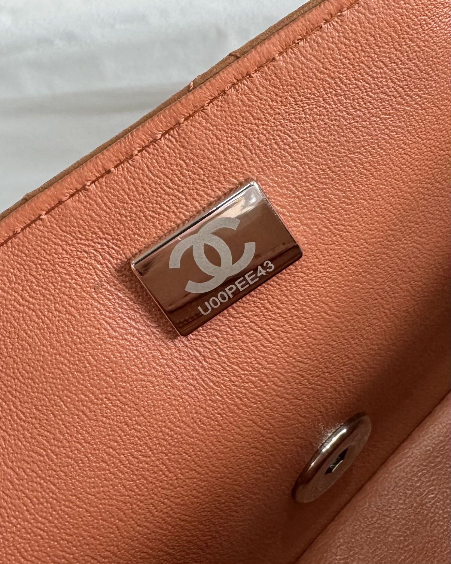 flap bag mini 20 brown lambskin silver hardware