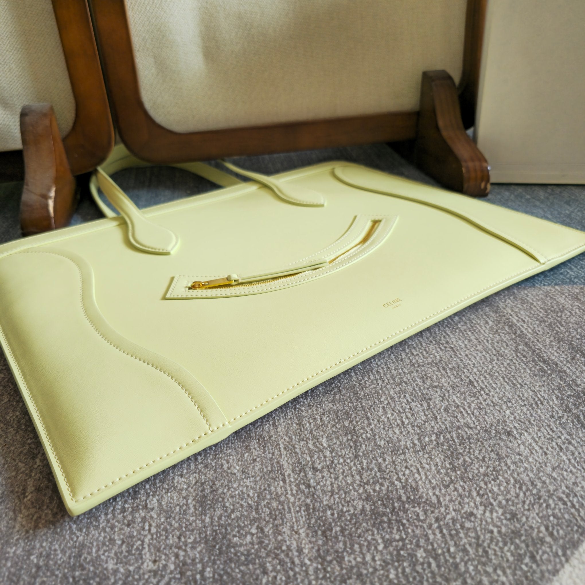 Celine 2026 Flat Cabas New Luggage Bag Citrus Calfskin 276205