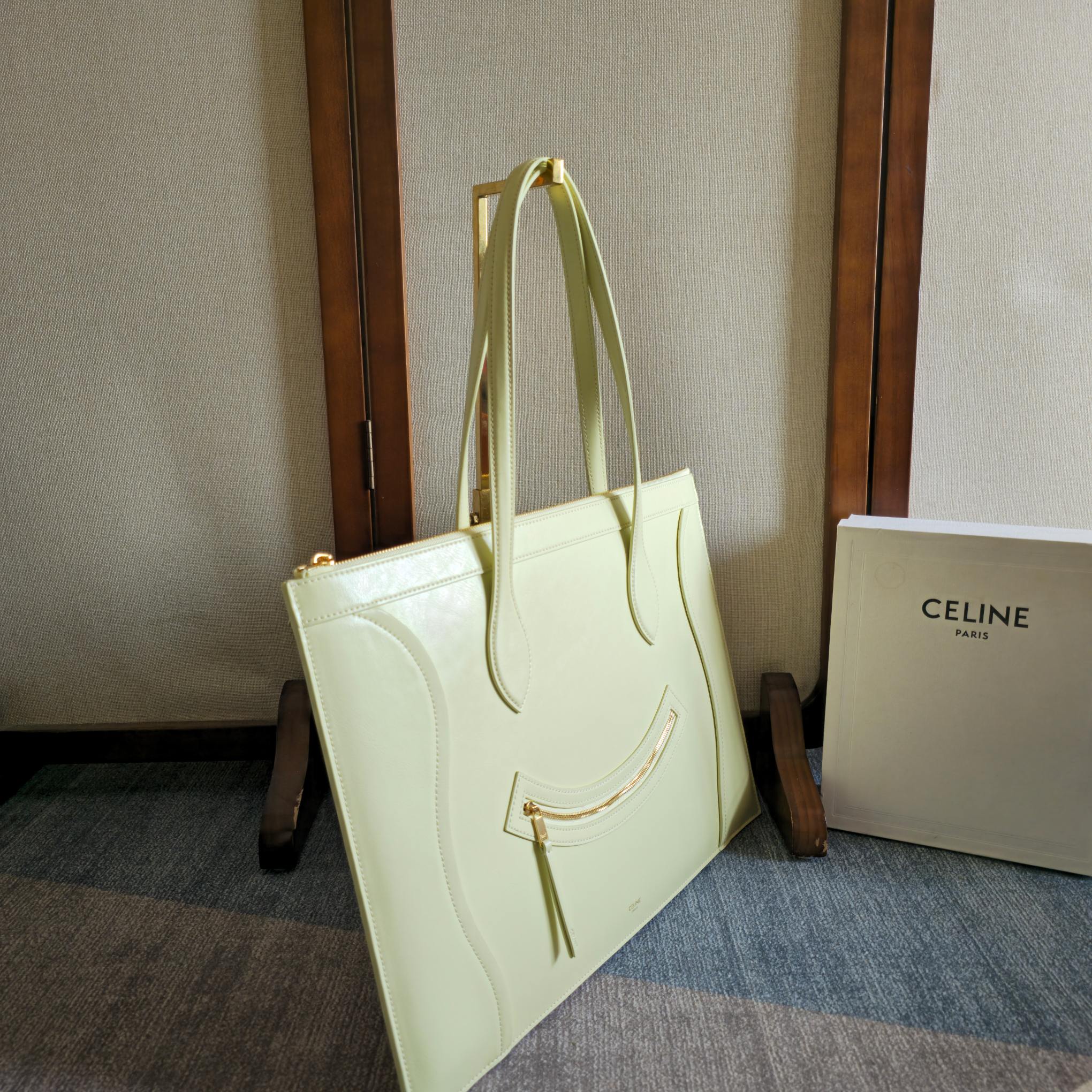 Celine 2026 Flat Cabas New Luggage Bag Citrus Calfskin 276205