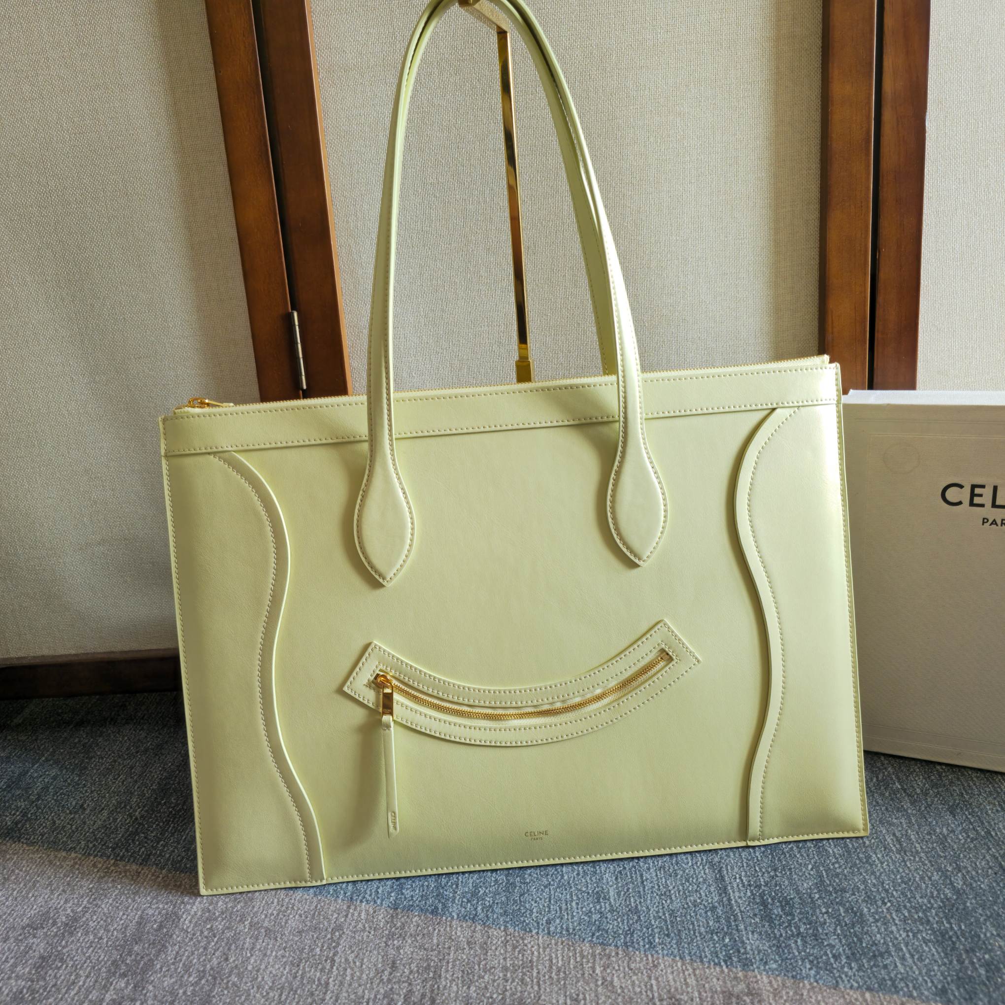 Celine 2026 Flat Cabas New Luggage Bag Citrus Calfskin 276205