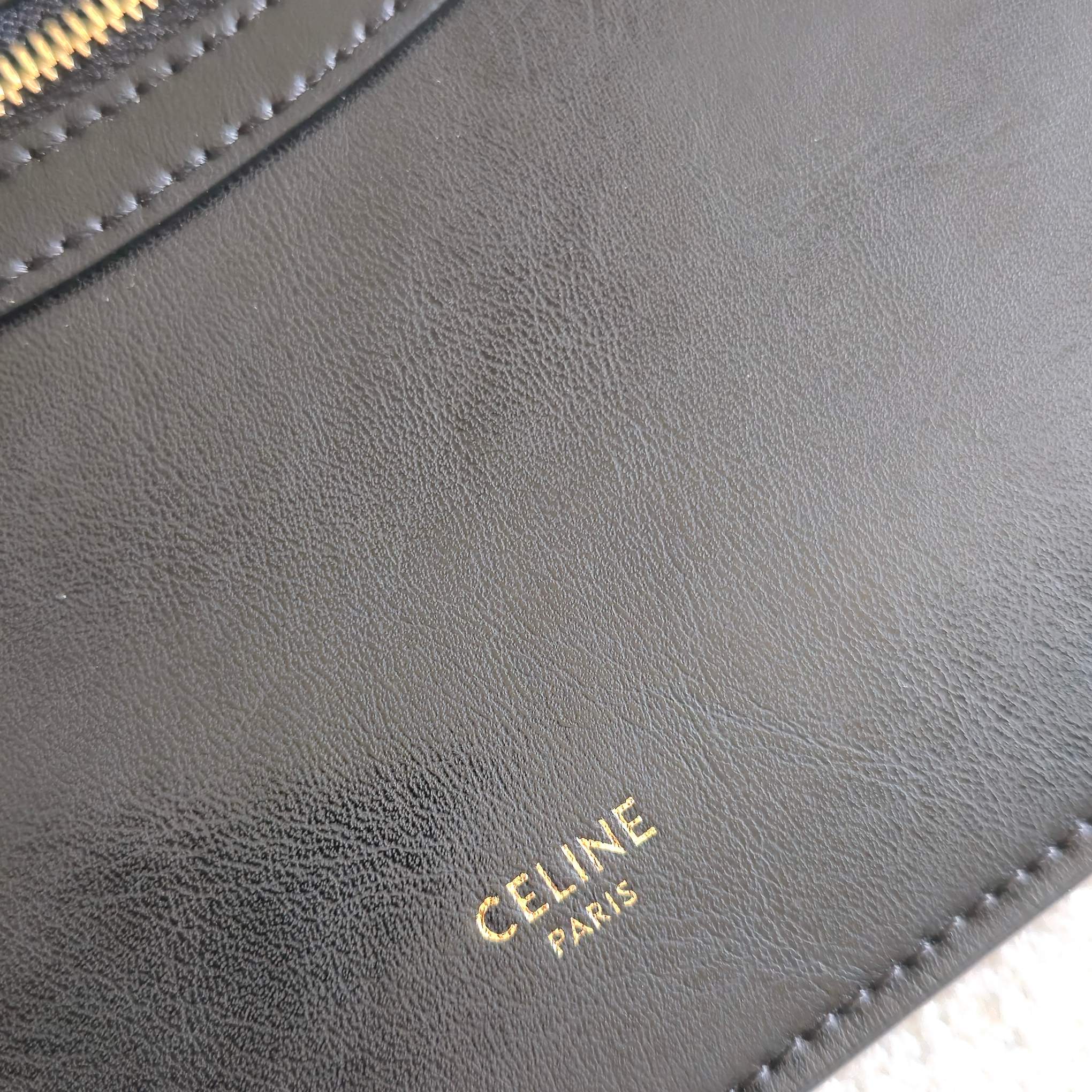 Celine 2026 Flat Cabas New Luggage Bag Black Calfskin 276207