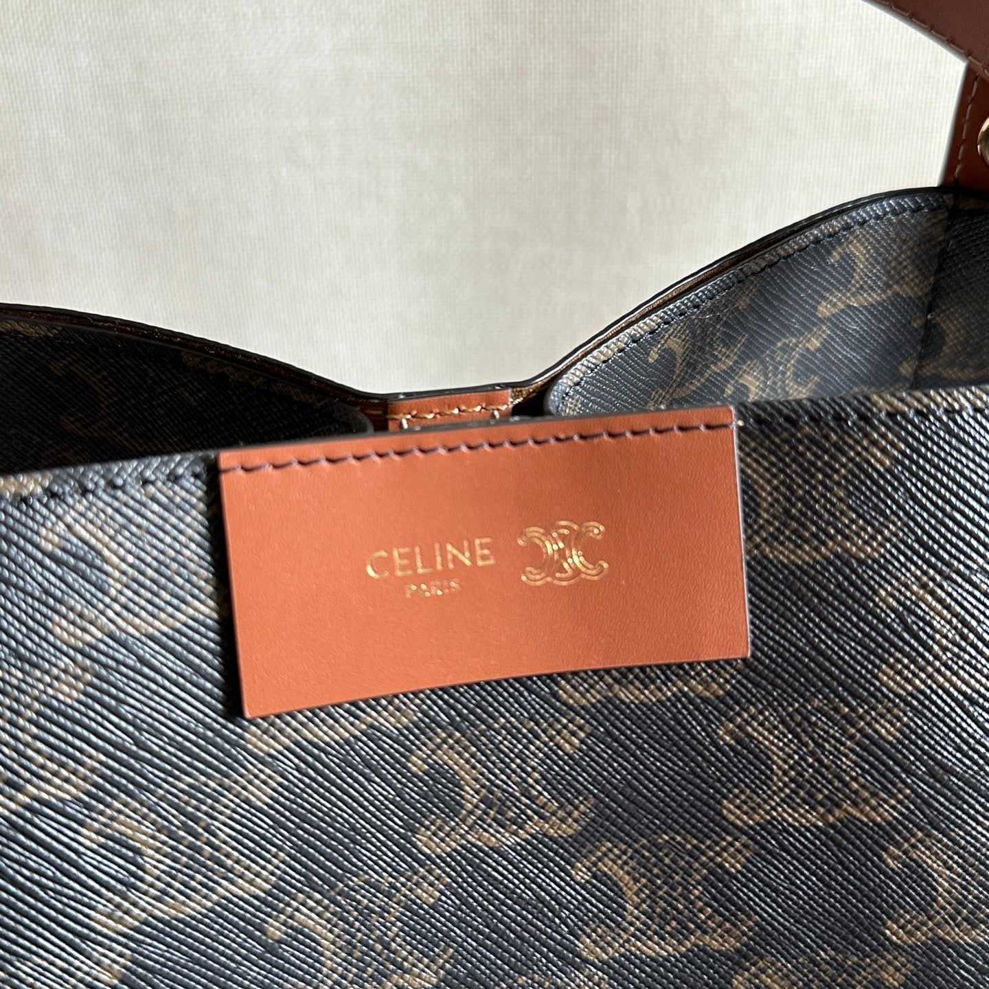 Celine 2025 Cube Bag 21cm Black Tan Canvas Calfskin 276297